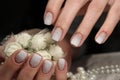 French wedding manicure Royalty Free Stock Photo