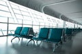 French windows of the airport terminal chairs Royalty Free Stock Photo