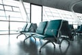 French windows of the airport terminal chairs Royalty Free Stock Photo