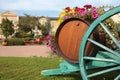 French wine village vineyard wine barrels, vineyard harvest