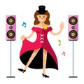 Cancan girl. Vector Illustration.