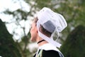 Traditional embroidered breton lace hat