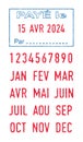 French word Paye Paid and dates ink stamps