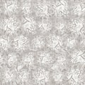 French woven linen texture doodle lettering background. Ecru flax grey scribble text seamless pattern. Rough greige