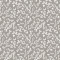 French woven linen texture doodle lettering background. Ecru flax grey scribble text seamless pattern. Rough greige