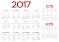 French 2017 year vector calendar Royalty Free Stock Photo