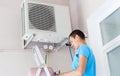 Freon air conditioner refill Royalty Free Stock Photo