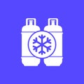 freon, refrigerant gas tanks icon, vector Royalty Free Stock Photo
