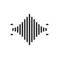 Black line icon for Frequency, recurrence and audio