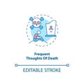 Frequent death thoughts concept icon