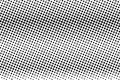 Frequent dotted halftone with smooth gradient. Black and white vector texture. Vintage effect graphic decor Royalty Free Stock Photo