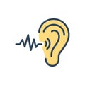 Color illustration icon for Frequent, ear and sound