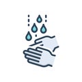 Color illustration icon for Frequent, drop and hand wash
