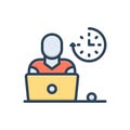 Color illustration icon for Frequent, work and employee