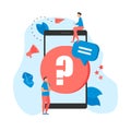 Frequently Asked Question flat modern design concept on smartphone