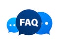 Frequently asked questions FAQ banner. Computer with question icons. Vector illustration. Royalty Free Stock Photo