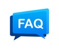 Frequently asked questions FAQ banner. Computer with question icons. Vector stock illustration. Royalty Free Stock Photo