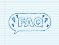 Frequently asked questions FAQ banner. sketch icon. Computer with question icons. Vector illustration Royalty Free Stock Photo