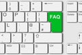 Frequently Asked Questions FAQ concept PC computer keyboard 3d illustration green