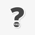 Frequently Asked Questions, FAQ sticker, simple vector icon Royalty Free Stock Photo