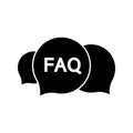 Frequently asked questions vector icon. FAQ illustration sign. Computer with question symbol.