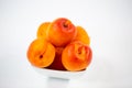 Fresch apricots on white background