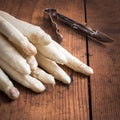 Fresch asparagus on a wooden table