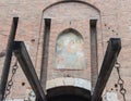 Fresco above lift bridge and entrance to Castelvecchio fortress