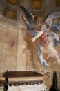 Fresco of Angel over Font, Chiesa di San Luca Church, Via San Luca, Genoa, Italy