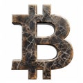 Fresco Bitcoin Sign isolated on White Background.