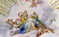 Fresco on the ceiling of Palace Royalty Free Stock Photo