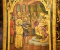 Fresco in Church of the Holy Sepulchre, Jerusalem - Sanhedrin Trial of Jesus Royalty Free Stock Photo