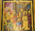 Fresco in Church of the Holy Sepulchre, Jerusalem - Sanhedrin Trial of Jesus Royalty Free Stock Photo