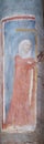 Fresco on the column depicting Saint Helen, Basilica of Saint Frediano, Lucca, Italy