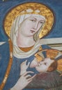 Fresco in San Gimignano, Italy - Madonna and Child Royalty Free Stock Photo
