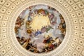 Fresco detail of Rotunda Dome inside Capitol Building Washington, D.C., USA Royalty Free Stock Photo