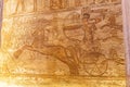 Fresco engraved on an Egyptian temple wall Royalty Free Stock Photo