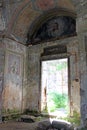 Fresco fragments in old orthodox church