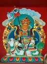 Fresco of Guru Rinpoche in a Tibetan monastery