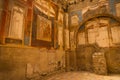 Fresco of Hercules, Juno and Minerva in the Augustal Hall in Herculaneum, the ancient Roman city of Ercolano in Campania in Italy Royalty Free Stock Photo