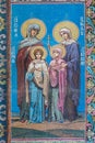 Fresco icon of the saints Faith, Hope, Charity and their mothe