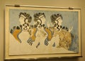 Fresco with Ladies in Blue depicting female figures against blue ground from the Knossos Palace