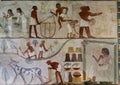 Fresco, lower register northern portion East wall, Nakht`s tomb TT52 in the Theban Necropolis near Luxor, Egypt.