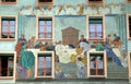 Fresco on medieval building in Lucern, Switzerland