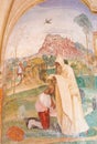 Fresco in Monte Oliveto Maggiore - The Monk Romanus Dresses Benedict