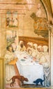 Fresco in Monte Oliveto Maggiore - Supper in a Monastery