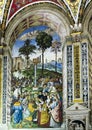 Fresco number 5 in the Piccolomini Library in the Siena Cathedral Royalty Free Stock Photo