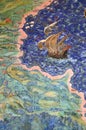 Fresco of the old geographical map Royalty Free Stock Photo