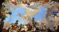 Fresco painting on the ceiling of the Library in Amorbach Benedictine abbey, Germany Royalty Free Stock Photo
