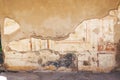 Fresco paintings on ancient Roman walls